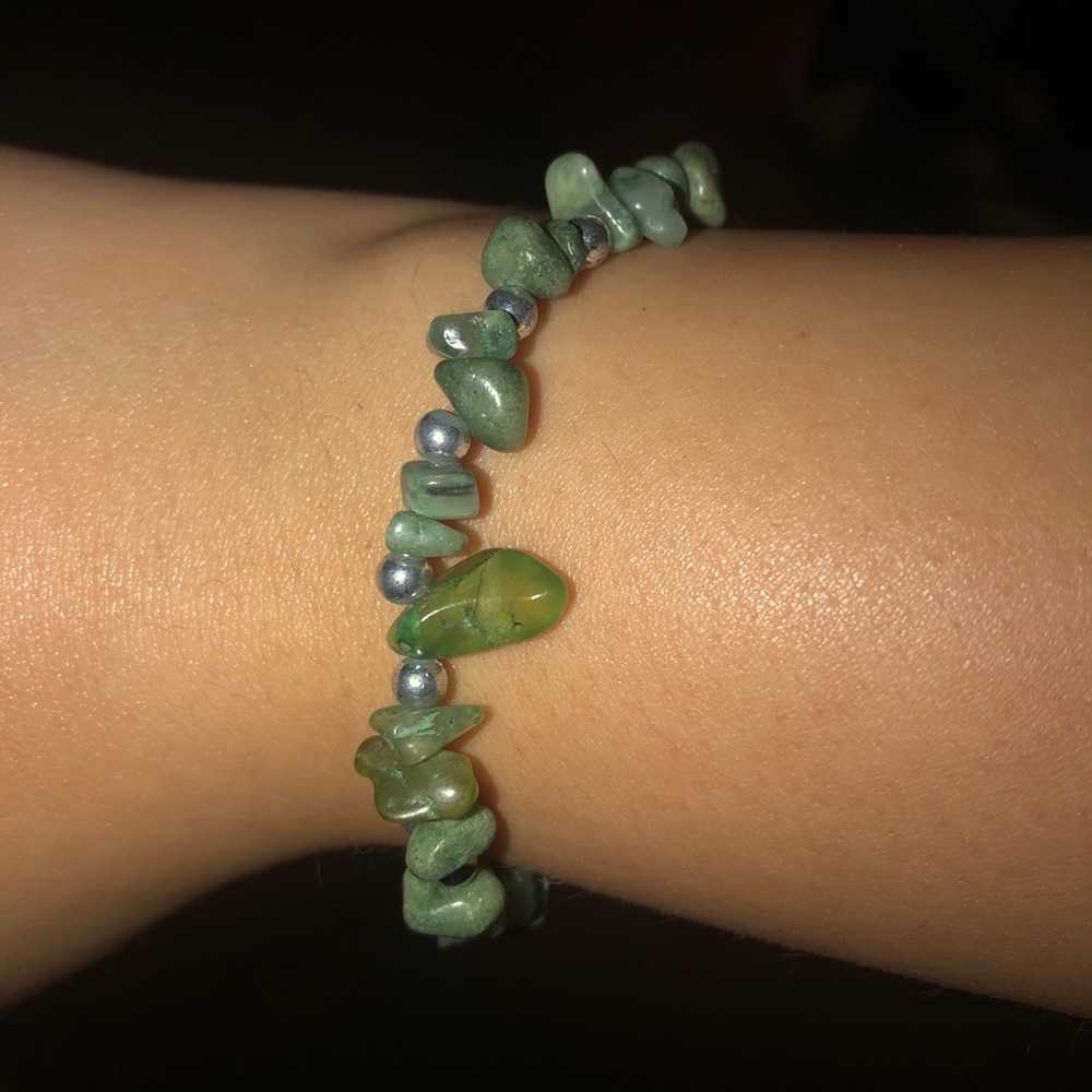 STONE GREEN BRACELET HANDMADE REAL